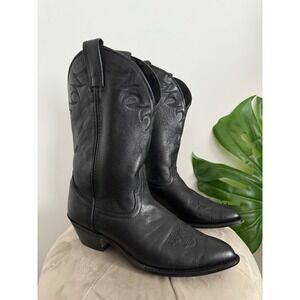 Laredo Western Boots Womens Access Cowboy Parts Leather Black Size 8 M Made USA